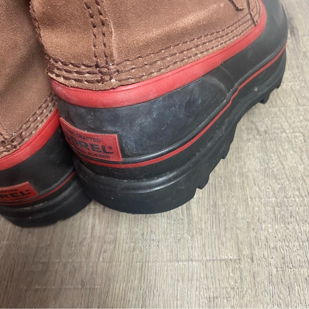 Sorel Brown Suede Rubber Sudbury Snow Winter Boot Waterproof Rubber Lace Up Sz 7 - Picture 6 of 12